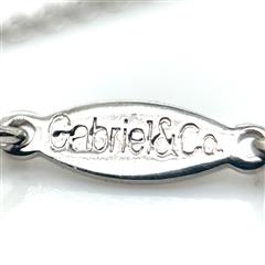 Gabriel & Co. Diamond Pear Shaped Pendant Sterling Silver Necklace